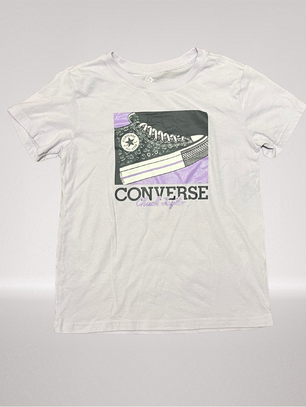 Converse Girls Large 12/13 Lilac Chuck Taylor Graphic T-Shirt
